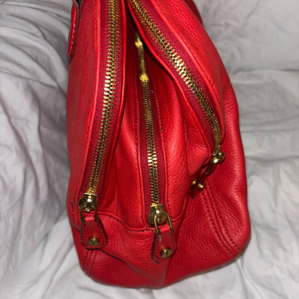 J. Crew Red Leather Satchel - Picture 2 of 7